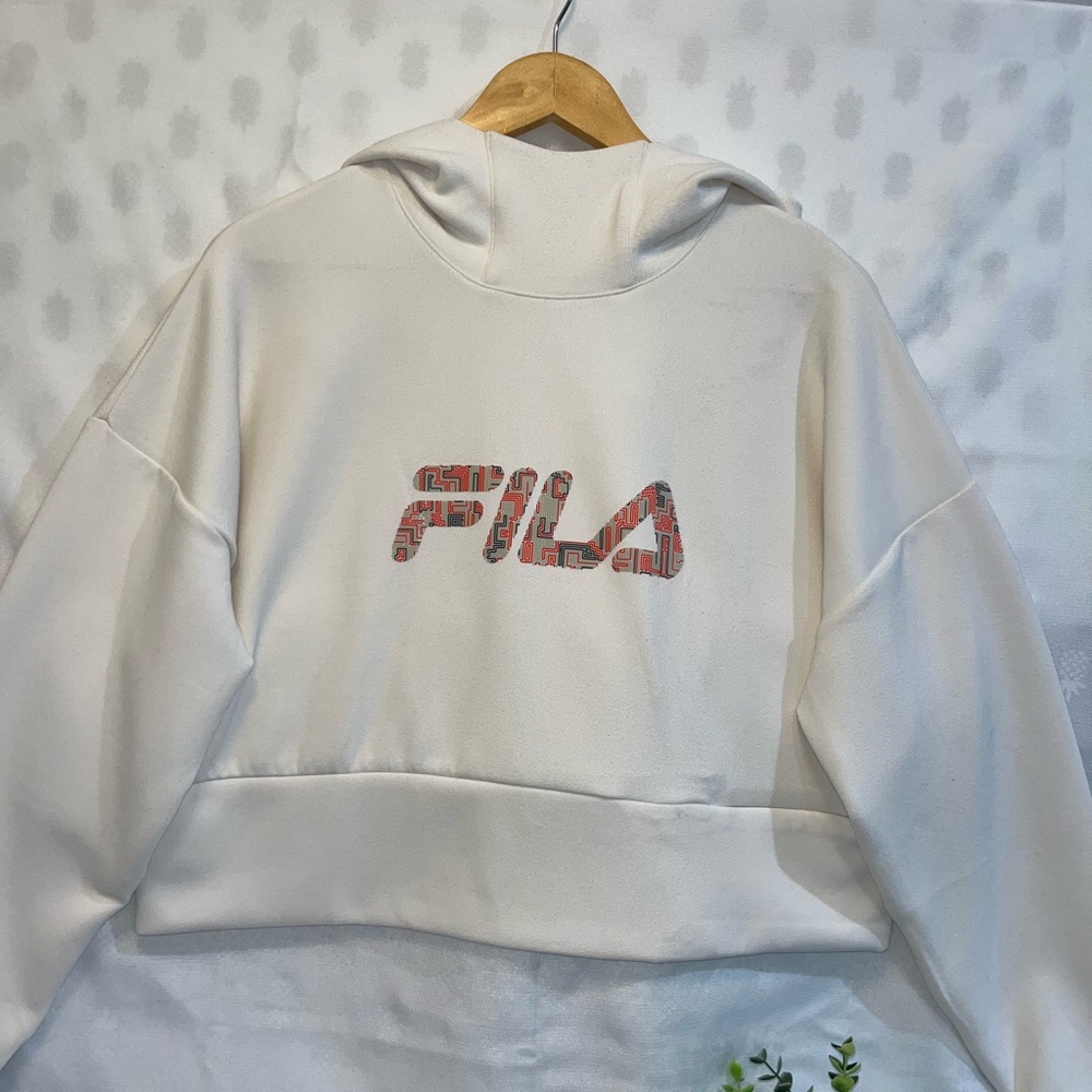 FILA Women's White Hoodie Sweater